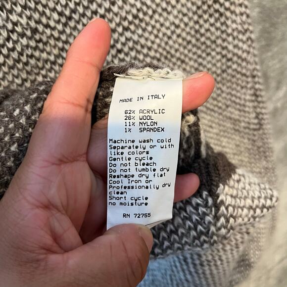 Mary Firenze Wool‎ Blend Thick Jacket Size Large Gray & White - Picture 6 of 6